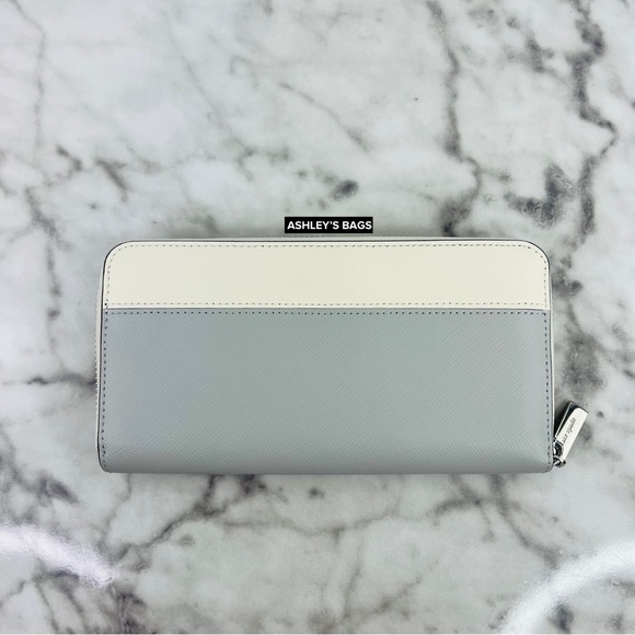 Kate Spade Madison Colorblock Large Continental Wallet In Platinum Grey - Picture 2 of 6